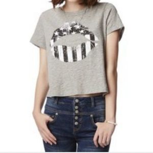 Areopostale American flag crop shirt